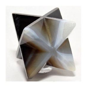 Cristal merkaba étoile pierre onyx gris naturel merkaba étoile 8 points reiki guérison cristal de pierre précieuse grossiste - Product Image 2