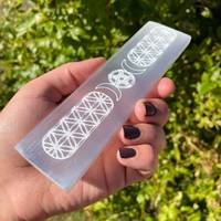 Plaque de Recharge Triple Lune en Sélénite, Meilleure Vente, Cristal Naturel, Feng Shui, Guérison Amoureuse, Énergie Spirituelle, Image de Cristal Européen