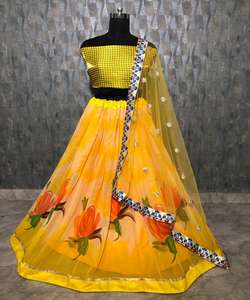 Fantaisie rayonne soie saisonnière broderie lourde mariée porter lehenga choli avec dupatta prix de gros vêtement ethnique - Product Image 3