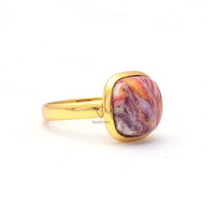Elegante cojín forma rosa ostra piedra preciosa sólido 925 anillo de plata esterlina piedra preciosa Rosa joyería fina anillo de plata para regalo - Product Image 2