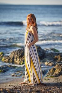 Mélange de rêve d'élégance et de confort 100% lin pour coton col rond sans manches longueur de plancher robe en lin pour femmes - Product Image 6