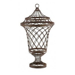 Jardinière décorative extérieure d'urne de jardin de fil de fer en métal de conception classique pour l'utilisation de décoration de jardin de maison et d'hôtel - Product Image 1