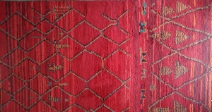 Tapis marocain tissé à la main à poils longs, antidérapant, rembourré, 100% laine, velours pelucheux, motif géométrique, pour chambre adulte, salon, canapé - Product Image 5