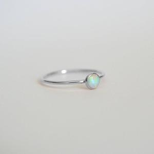 925 Sterling Silver 4mm Ethiopian Fire Opal Bezel Setting Wedding <b>Dainty</b> <b>Ring</b> Set Semi Precious Stone Wholesale Factory Price - Product Image 1