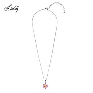 Minuscule <span class=keywords><strong>rose</strong></span> émail marguerite fleur pendentif filles collier Daisini orné de cristaux <span class=keywords><strong>Swarovski</strong></span> 925 argent enfants <span class=keywords><strong>bijoux</strong></span> - Product Image 6
