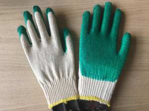 Gants tricotés de sécurité de qualité supérieure demi-latex vietnamien enduit coton coquille latex naturel paume trempage anti-coupure anti-dérapant chaud - Product Image 3