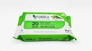 YUNIKU-toallitas naturales para bebé, toallitas de alta calidad para bebé, 20 toallitas sensibles, agua dulce, venta al por mayor - Product Image 3