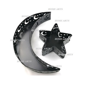 Bandeja de Servir de Metal de Diseño Antiguo, Hecha a Mano, con Forma de Luna y Estrella, para Servir Frutos Secos y Dátiles, en Venta - Product Image 4