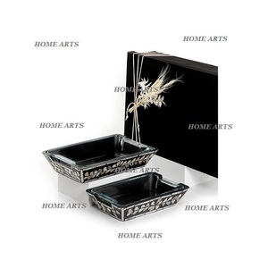 Plateau de service rectangulaire en verre et nacre, vaisselle pour servir les aliments à prix abordable - Product Image 1