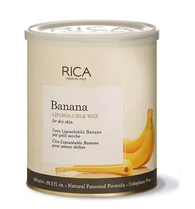 리카 바나나 지용성 왁스 (800ml) -머리 자유로운 피부를 위한 브라질 몸 왁스-바나나 풍미를 가진 초본 몸 왁스