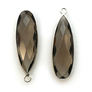Large 10X30MM Natural Smokey Quartz Pendant Solid 925 Sterling <b>Silver</b> Pear Shape Brown Gemstone Christian Fine Pendants Charms - Product Image 2