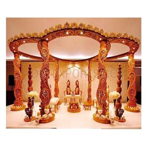 Mandap de Madera Real para la Noche de Bodas, Nuevo Estilo, Mandap de Madera Saraswati para Bodas, Último Estilo Árabe, Mandap de Madera para Bodas en España - Product Image 1