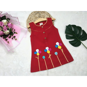Mejor Precio Nueva Moda Verano Bebé Niña Vestido con Flores Mejor Exportación Calidad Niños Vestido a Granel - Product Image 2