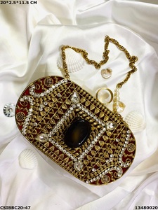 Brass Mother of <b>Pearl</b> <b>Clutch</b> <b>Bag</b> | Handmade Designer Evening Bridal Wedding Brass MOP <b>Clutches</b> - Product Image 5