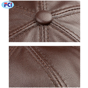 Baseball Caps Genuine Leather <b>Hats</b> for <b>Men</b> Sheepskin Dad <b>Hat</b> Adjustable Autumn <b>Winter</b> Black Brown Caps - Product Image 5