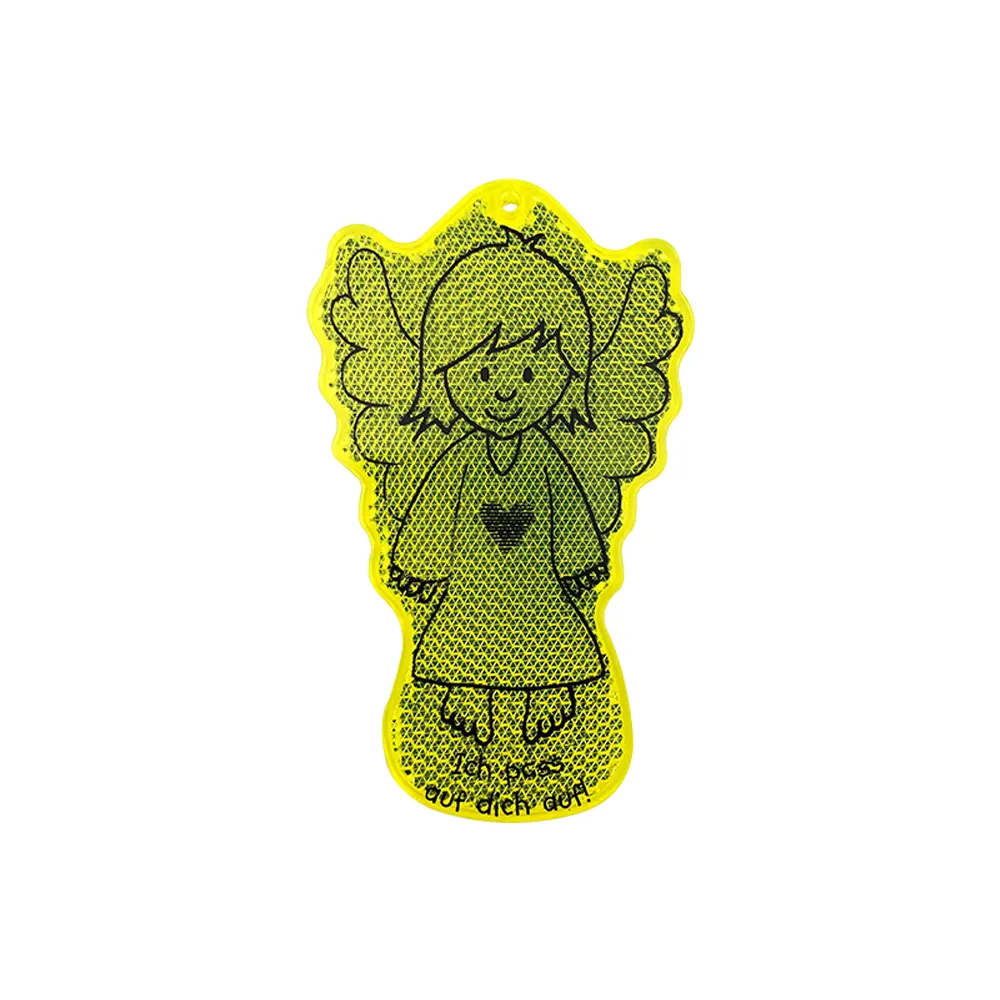 אקריליק keychain להולכי רגל מותאם אישית מלאך לוגו בטוח רפלקטור עבור ילד לובש