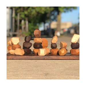 Juguetes de Madera de Equilibrio de Colores en Caja de Regalo al por Mayor de Fábrica, Juguetes de Rocas de Equilibrio de Madera Montessori - Product Image 1