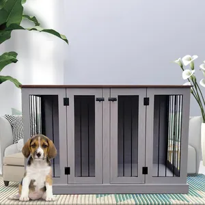 Wooden indoor dog kennel pet crate cages