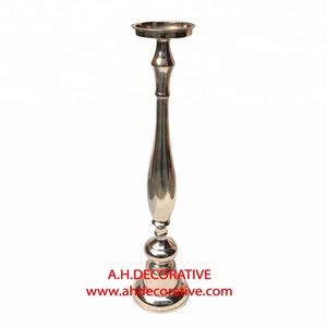 Home Wedding Decoration Unique <b>Candle</b> Holder <b>Tall</b> Silver Plated Metal <b>Pillar</b> <b>Candle</b> Holder for Sale Wholesale Custom Quality - Product Image 6