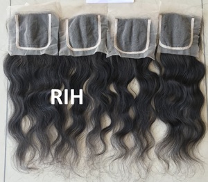 Extensions de cheveux humains vierges indiennes transparentes en dentelle 4*4, 18 pouces, provenant d'un seul donneur, cuticules alignées, fournisseur - Product Image 2