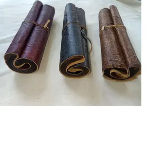 custom made scroll leather journals with old antique look handmade papers in size 6*8 inches