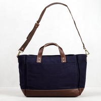 Sacs fourre-tout en toile personnalisés avec pochette rembourrée pour tablette, compartiment intérieur zippé, quincaillerie en laiton massif – Écologiques et réutilisables pour les promotions