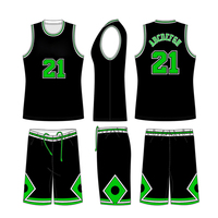 Uniforme de Baloncesto Personalizado Unisex Transpirable de Talla Grande en Color Negro, Conjuntos de Camisetas de Baloncesto para Equipos, Hecho en Pakistán