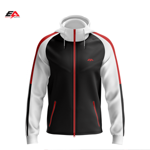 Ensemble de vêtements de sport de jogging pour hommes personnalisés Slim Fit 100% Survêtement en polyester avec sweat à capuche zippé et pantalon de survêtement Chemise en coton - Product Image 2