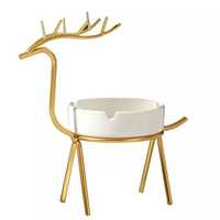 Porte-bougie en fer écologique et créatif avec finition dorée, design durable, style américain, à poser au sol pour la décoration de salon et de la maison