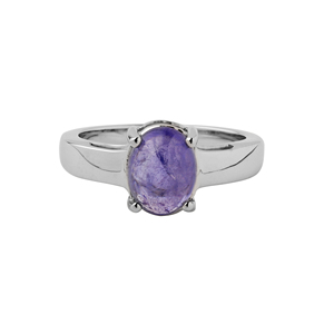 Anillo clásico de solitario de tanzanita, Plata de Ley chapada en rodio, joyería fina redimensionable para fiesta de aniversario de compromiso - Product Image 3