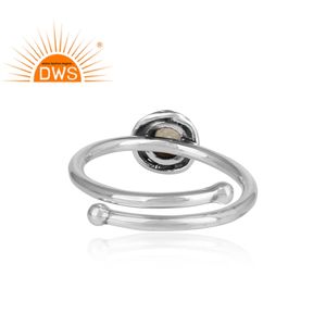 ขายส่ง925สเตอร์ลิงเครื่องประดับแหวนออกซิไดซ์พลอยโอปอลเอธิโอเปียธรรมชาติเปิดของผู้หญิงเครื่องประดับแหวน - Product Image 4