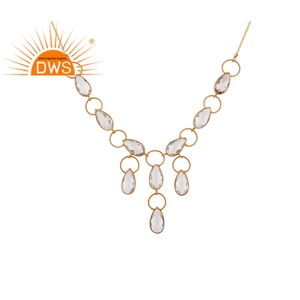 Collier de pierre précieuse en cristal naturel, en argent Sterling 925, plaqué or jaune, modèle de créateur, fournisseur de bijoux - Product Image 1