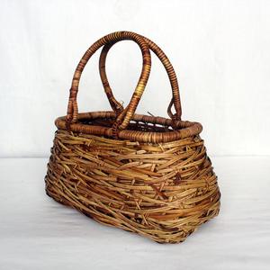 Bolso de paja de ratán natural vintage con dos asas Tipo de cierre abierto - Product Image 3