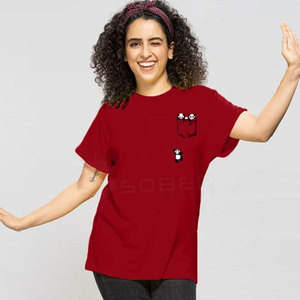 Camisetas Casuales de Mujer con Bolsillo Bordado y Estampado, Personalizadas, de Manga Corta, Corte Holgado, Poliéster/Algodón, Secado Rápido y Transpirables - Product Image 1