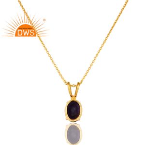 Collar con colgante de plata de ley, colgante de piedras preciosas de Iolite, joyería de plata al por mayor, novedad - Product Image 3