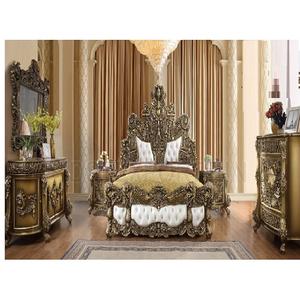 Ensemble de meubles de chambre à coucher en teck de style baroque européen moderne, fait à la main, taille personnalisée, réduction - Product Image 1