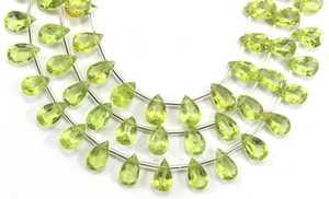 Stunning 1 Strand Natural Peridot Gemstone 31 Pieces Faceted Pear Shape Cut Stone Briolette Beads DIY Necklace Earring - Product Image 6