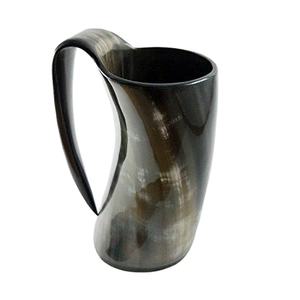Tasse complète en corne de vache africaine noire pour boire de la bière à l'intérieur Tasse écologique gravée en matériau unique - Product Image 1