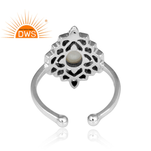 Antique <b>925</b> Sterling <b>Silver</b> Rainbow Moonstone Boho Ethnic <b>Ring</b> Oxidized Jewelry Supplier Classic Collection - Product Image 4