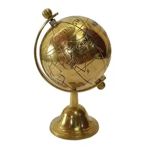 顶级镀金航海设计黄铜装饰地球仪航海球体金属地球仪家居装饰