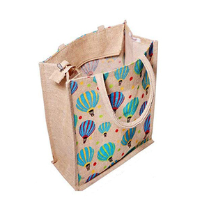 Handmade Organic Biodegradable Jute <b>Bag</b> Custom Decorative Satin Lunch <b>Bag</b> <b>Zip</b> Handle Most Demanded Multipurpose for Personal - Product Image 1