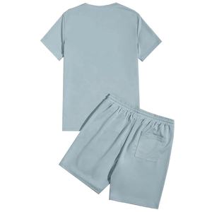 Conjunto de camiseta y pantalones cortos para hombre, ropa de playa, cómoda, con logotipo personalizado, jersey de cuello redondo, ropa de calle, talla grande, novedad - Product Image 2