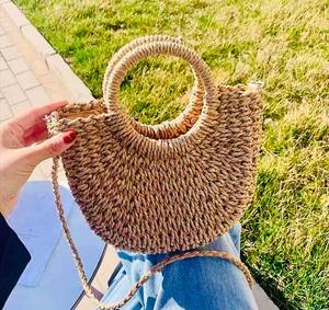 High Quality Handwoven Straw Half Moon HandBag |Handmade Boho <b>Bag</b>| Shoulder <b>Wicker</b> <b>Bag</b>|Crossbody <b>Bag</b> - Product Image 1