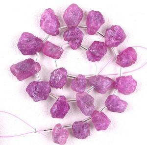 พลอยแซฟไฟร์สีชมพูหยาบ21ชิ้นเครื่องประดับแฮนด์เมดทำจากแก้วทรงไม่เรียบ - Product Image 1