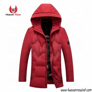 Parka acolchada personalizada para hombre, chaqueta cálida de invierno con capucha a prueba de viento para exteriores, abrigo informal grueso aislado al por mayor - Product Image 2