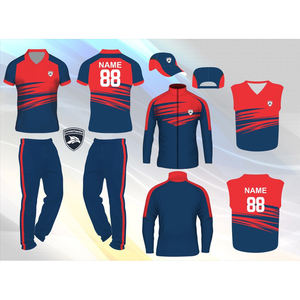 เสื้อคริกเก็ตผ้าโพลีเอสเตอร์100% พิมพ์แบบระเหิดดีไซน์ใหม่ออกแบบได้ตามต้องการ - Product Image 3