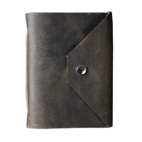 Cuaderno de Cuero Genuino Hecho a Mano, Tamaño A5, Mini Diario Vintage, Encuadernación Cosida, Hojas Sueltas, Colección de Cuadernos de Regalo