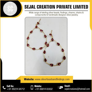 Boucles d'oreilles en argent sterling 925 de conception la plus récente du vendeur et du fournisseur indiens en gros - Product Image 2