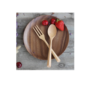 Cuillère et fourchette en bois de chêne, bois de cendré, d'acacia et de chêne - Product Image 4