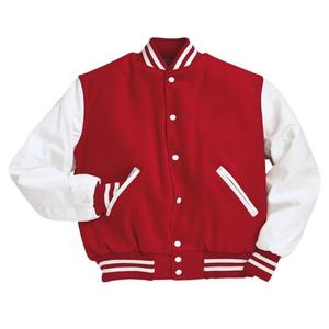 Chaqueta de algodón Varisty con manga de cuero para hombre, estilo elegante personalizado, venta al por mayor - Product Image 3